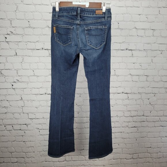 Paige Denim Blue Skyline Bootcut Low Rise Dark Wash Stretch Jeans USA 24 (24x32) - Picture 2 of 13